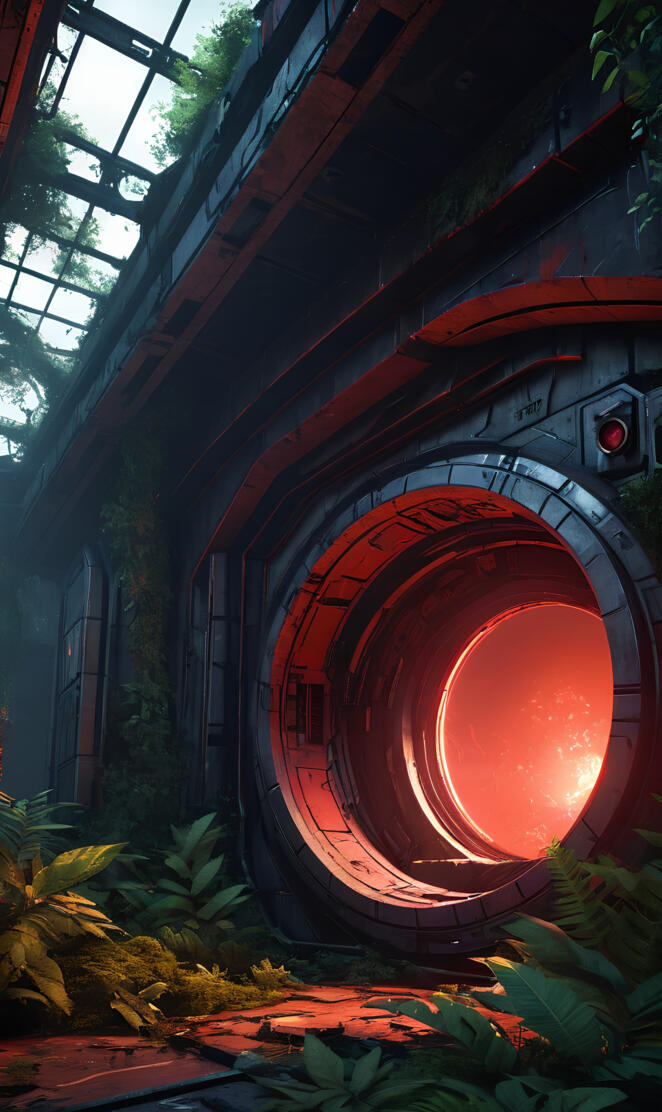 Door to Technological Station in the middle of the forest