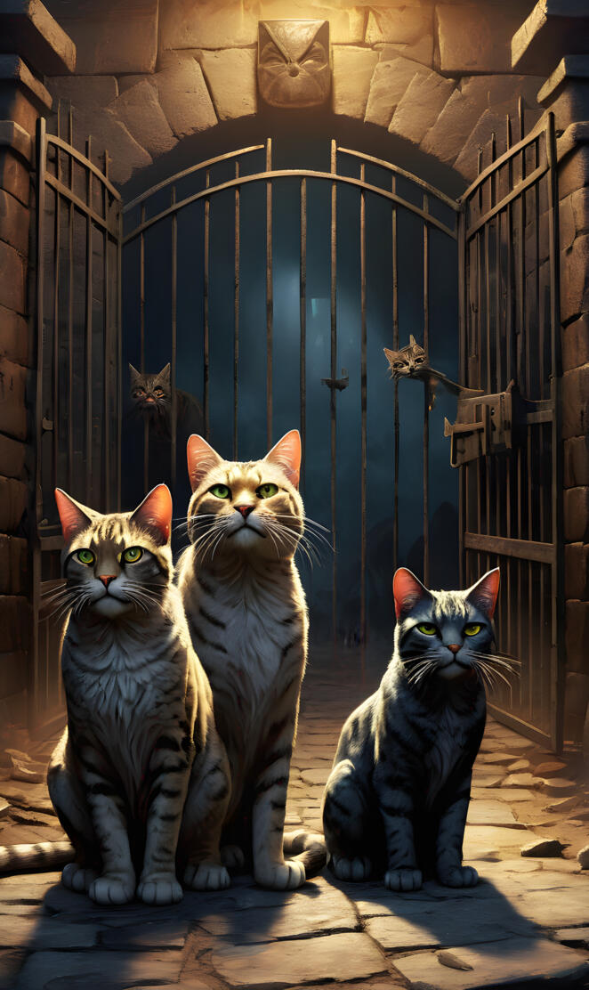 the gates of hell are guarded by my cat's my friends