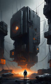 a large building on fire