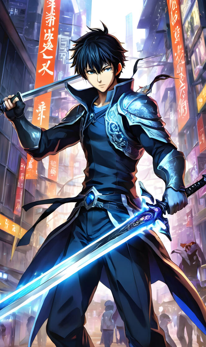 bleu sword man