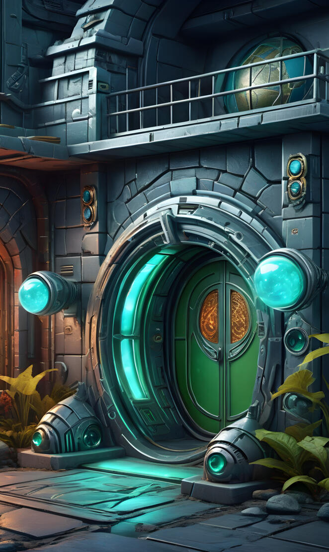 a green machine with a light