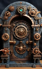 a large clock with many dials