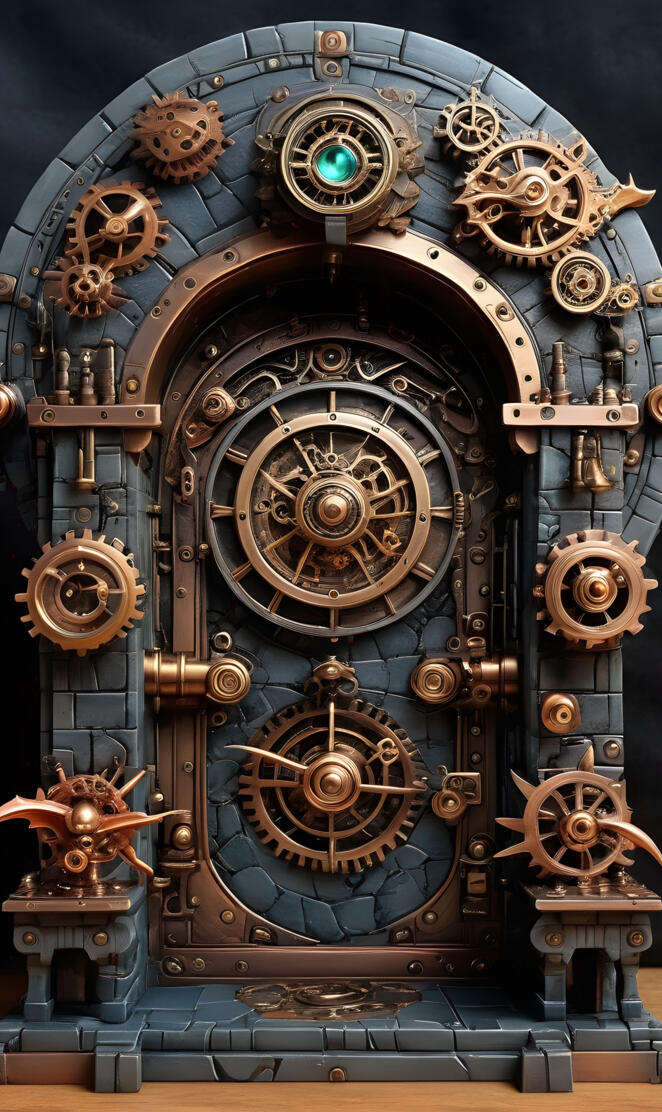 a large clock with many dials