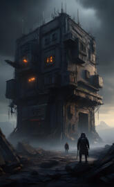 a building that has been destroyed