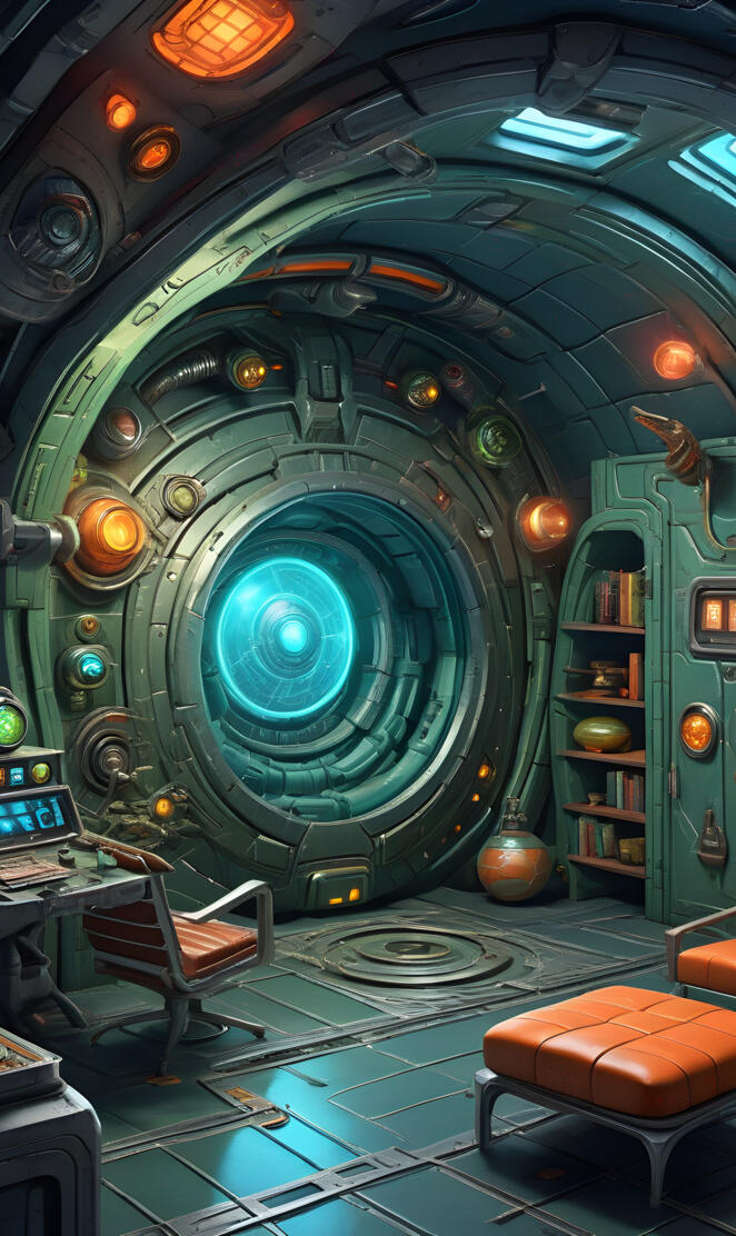 a room with a large machine