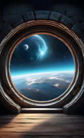 a view of the sky through a window