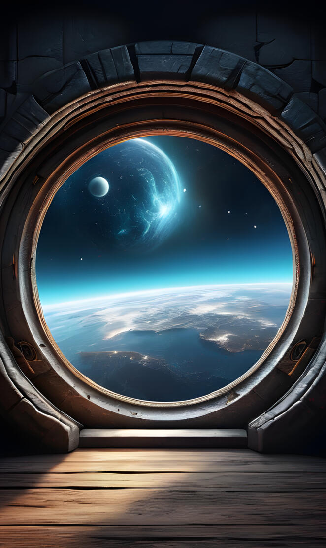 a view of the sky through a window