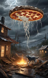 what in the pizza (and a wolf)