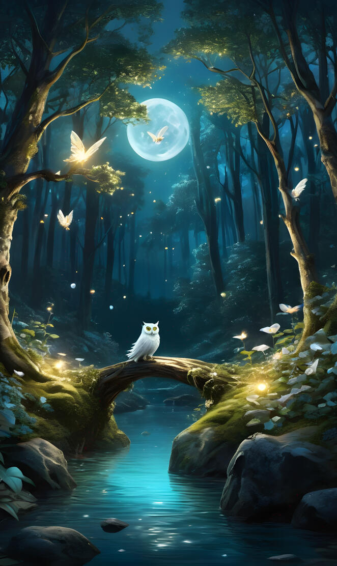 Owls dark woods by rosebud42071