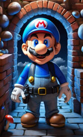 Mama Mia it's me Mario in Blue