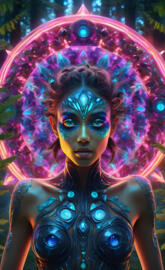 In a psychedelic world, An Hyperrealistic, Ultra-detailed, Anatomicall