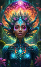 In a psychedelic world, An Hyperrealistic, Ultra-detailed, Anatomicall