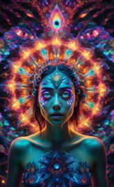 In a psychedelic world, An Hyperrealistic, Ultra-detailed, Anatomicall