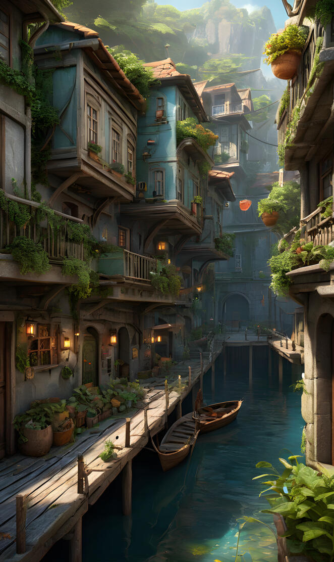 a canal with boats in it