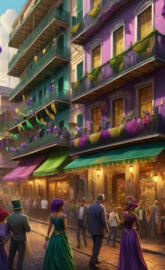 The Streets of New Orleans During Mardi Gras