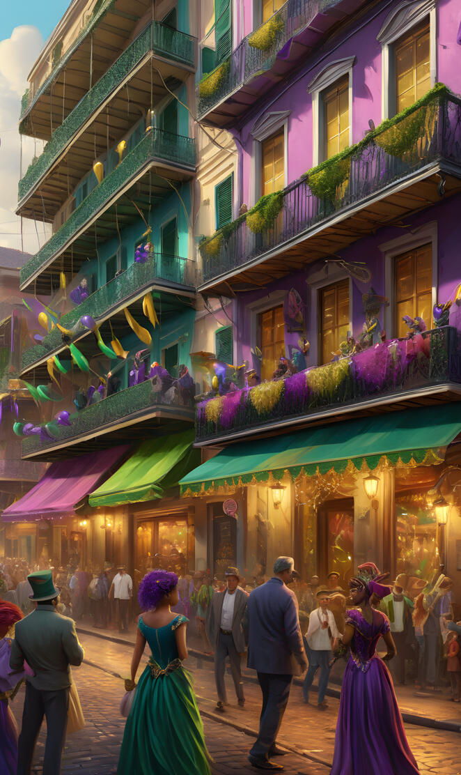 The Streets of New Orleans During Mardi Gras