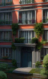 a building with a large balcony