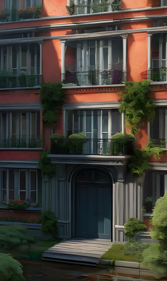 a building with a large balcony