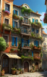 a building with many windows