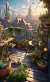 Solarpunk Balcony Visions