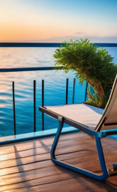 balcony, beach, sea, plant