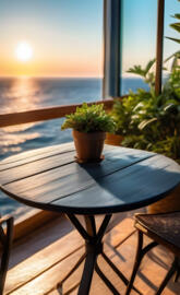 balcony with plant and Seaview