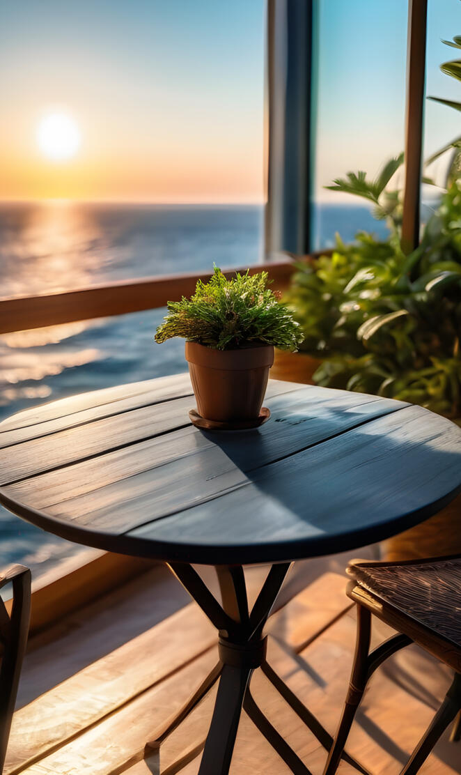 balcony with plant and Seaview