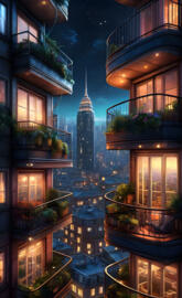 a city with tall buildings