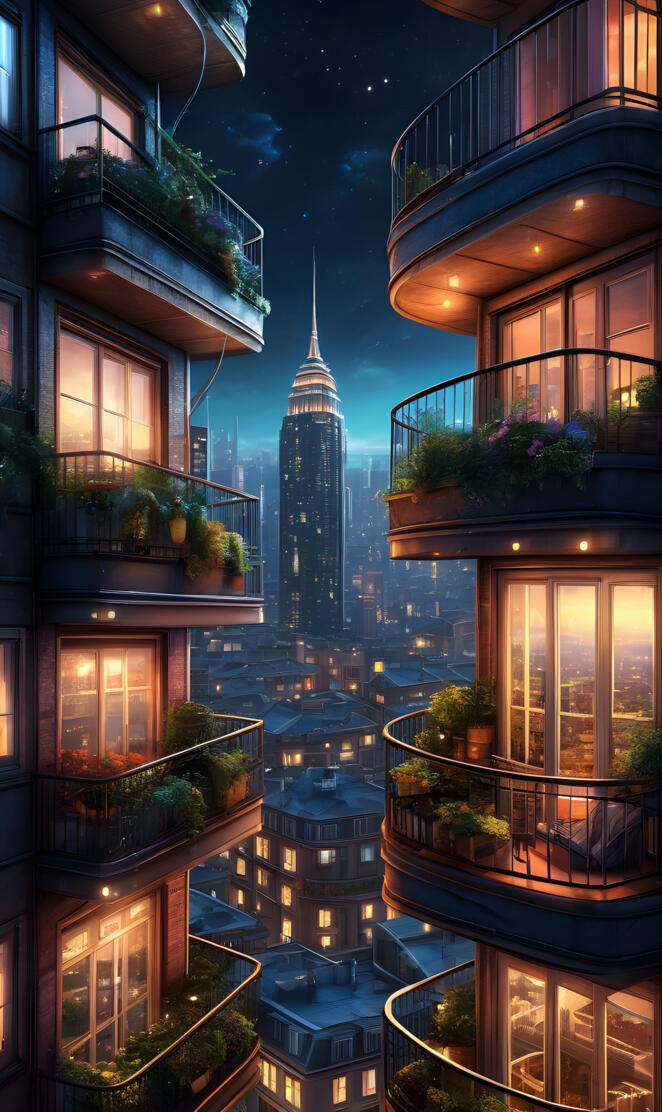 a city with tall buildings