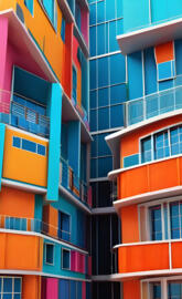 a multi-story building with balconies