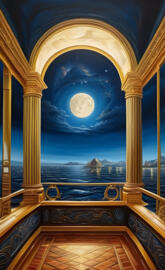 a view of the moon from a balcony