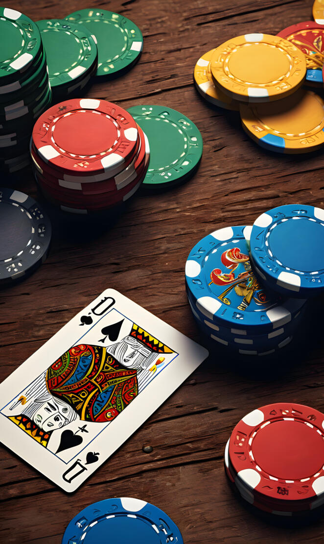 a group of poker chips