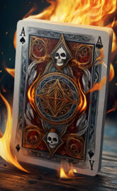 burning playing cards