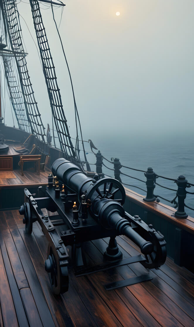 a cannon on a deck