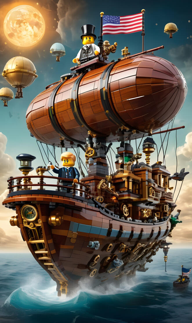 TRUMP Legos steam ship