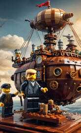 TRUMP LEGO BUILDING BLOCKS air ship