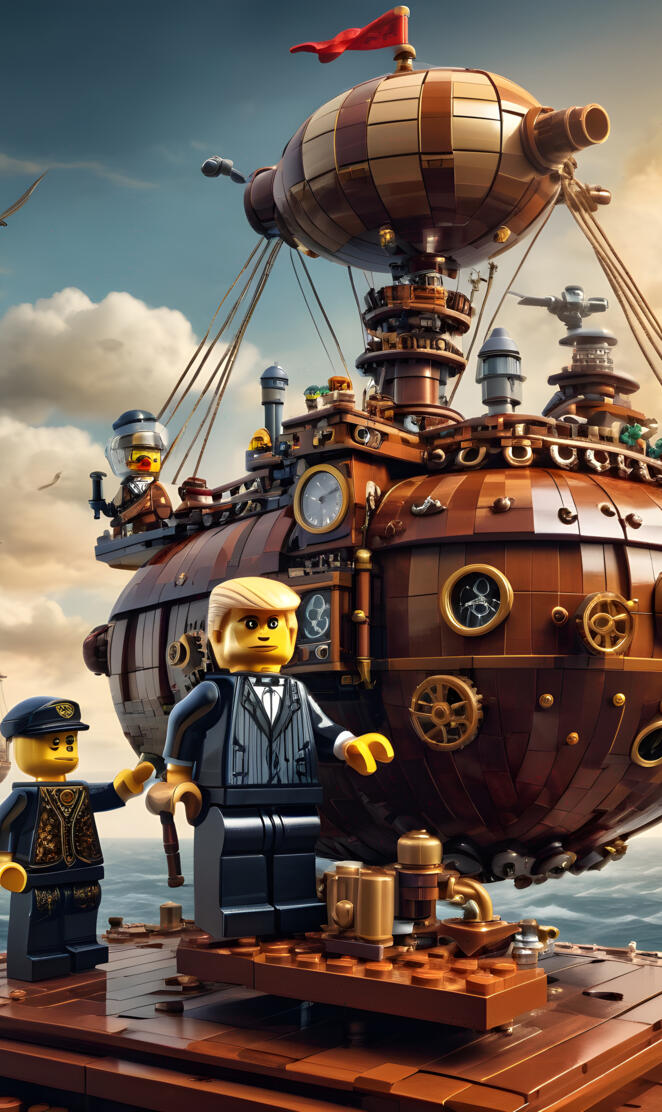 TRUMP LEGO BUILDING BLOCKS air ship