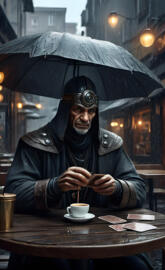 Fortune Teller. Outdoor cafe.