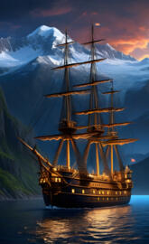 tacked in Alaskan night