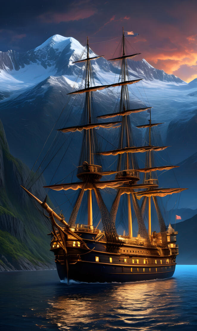 tacked in Alaskan night