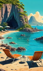 Tropical paradise cave island