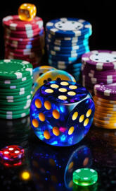 a group of colorful dice