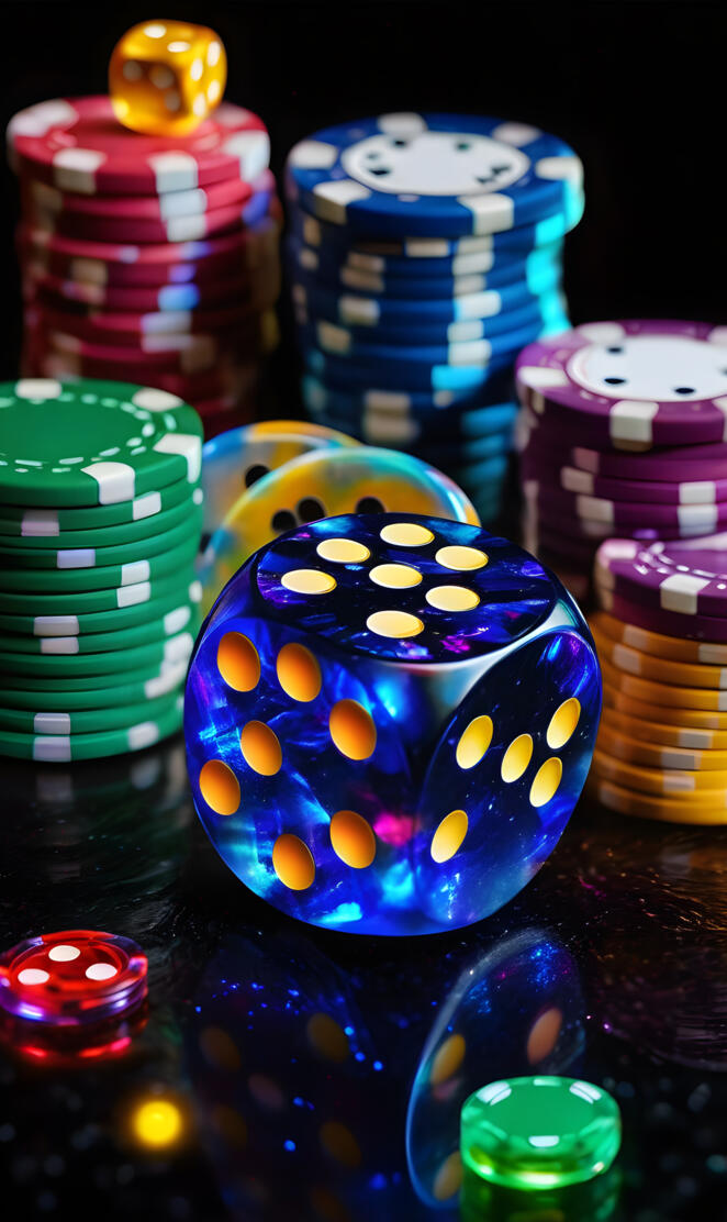 a group of colorful dice