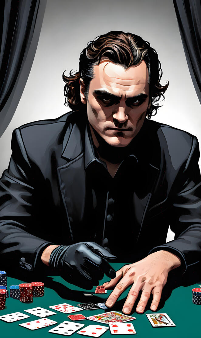 Joaquin Phoenix playing cards
