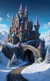 a castle on a mountain