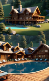 a house with a pool and a large yard