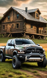A Beautiful 2025 Dodge Ram 4x4 4-door Pickup Truck, Decked Out In Camo