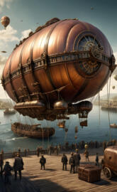 Steampunk Isabella's characters Airship transport and vehicles