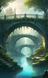 Fantasy city of bridges