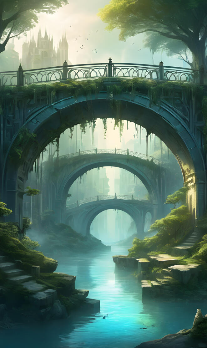 Fantasy city of bridges